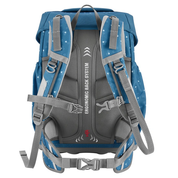 Školní aktovka pro prvňáčky – 4 dílný set, Step by Step BASIS Blue Hearts, AGR