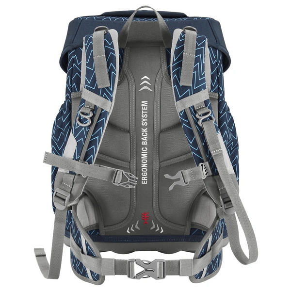 Školní aktovka pro prvňáčky – 4 dílný set, Step by Step BASIS Blue Lines, AGR