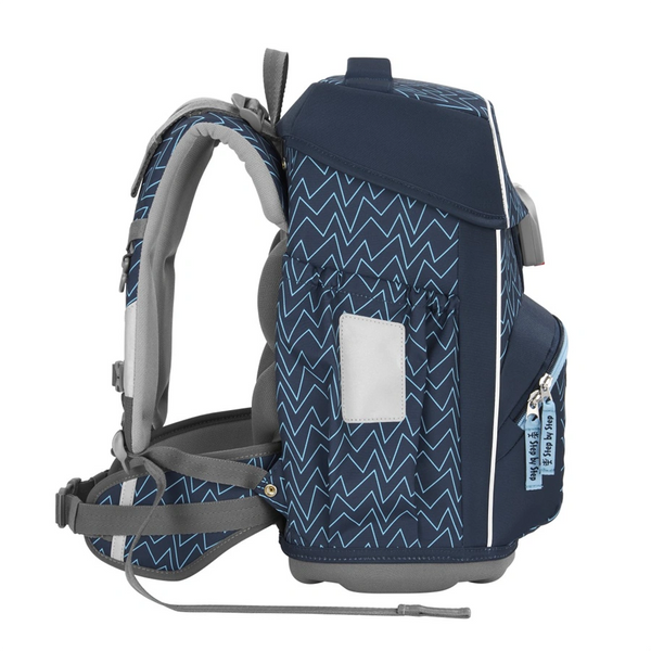 Školní aktovka pro prvňáčky – 4 dílný set, Step by Step BASIS Blue Lines, AGR