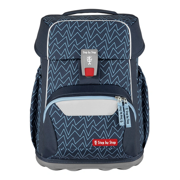 Školní aktovka pro prvňáčky – 4 dílný set, Step by Step BASIS Blue Lines, AGR