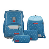 Školní aktovka pro prvňáčky – 4 dílný set, Step by Step BASIS Blue Hearts, AGR