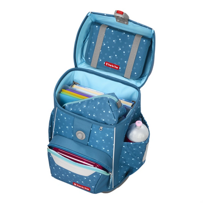 Školní aktovka pro prvňáčky – 4 dílný set, Step by Step BASIS Blue Hearts, AGR
