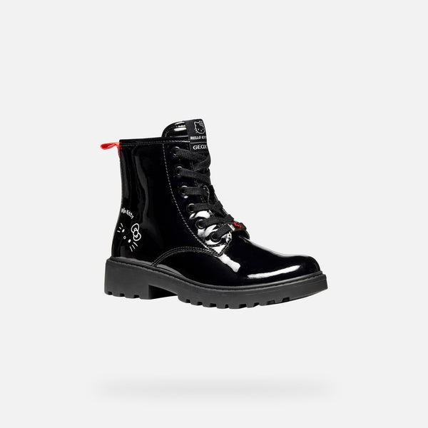 Černá dívčí kotníková obuv Geox Casey J6620F-000HH-C9999