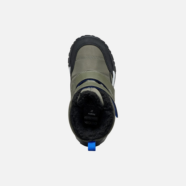 Tmavě zelená zateplená chlapecká zimní obuv Geox Trekkyup J66MBA-0FU54-C3XK4