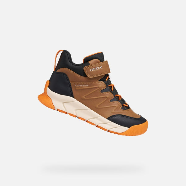 Hnědá zateplená chlapecká kotníková obuv Geox Flexyper Pro B J66NBD-0MEFU-C0013