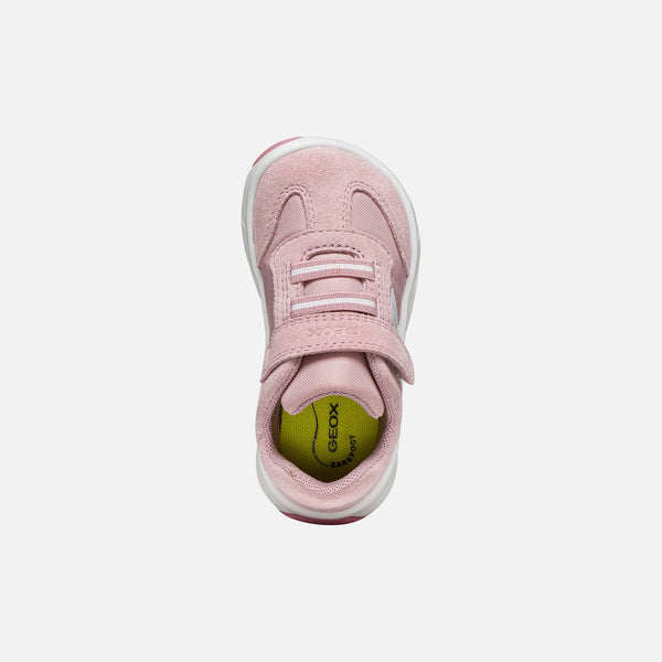 Starorůžové dívčí barefoot tenisky Geox Foot-Run B661JA-0FU22-CA81Z