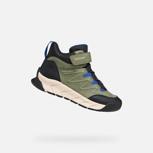 Khaki zateplená chlapecká kotníková obuv Geox Flexyper Pro B J66NBD-0MEFU-C3009
