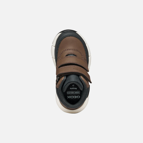 Tmavě hnědá chlapecká kotníková obuv Geox Flexyper Mini B666GA-0MEBC-C6R6B