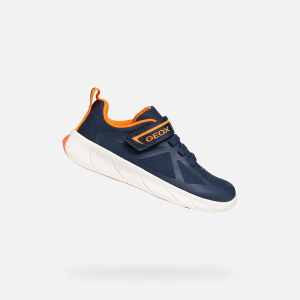 Tmavě modré chlapecké barefoot tenisky Geox Foot-run J66PDD-0FU54-C0659