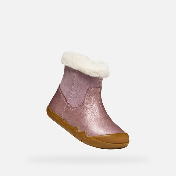 Růžová dívčí barefoot kotníková obuv Geox Steppieup B6663A-022AK-C8023