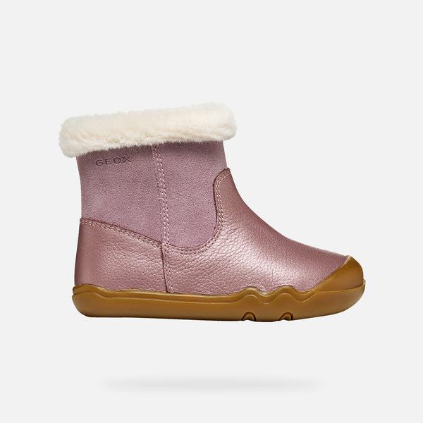 Růžová dívčí barefoot kotníková obuv Geox Steppieup B6663A-022AK-C8023