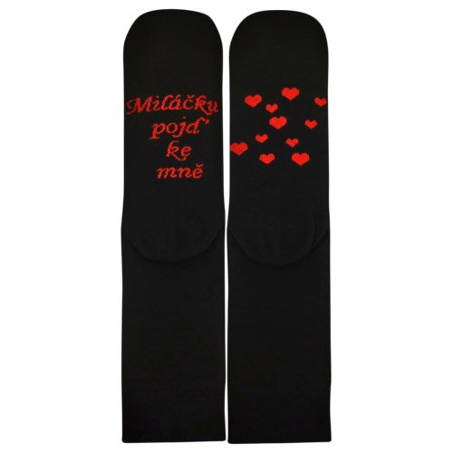 Ponožky pro zamilované DARLING černé se srdíčky design 2 (3 páry)