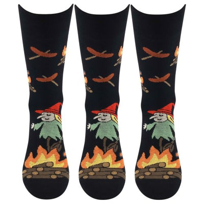 Ponožky unisex trendy ELVIRA s obrázkem ČARODĚJNICE (3 páry)
