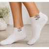 Ponožky dámské elegantní FLITANA 02 s kamínky BÍLÉ (3 páry)