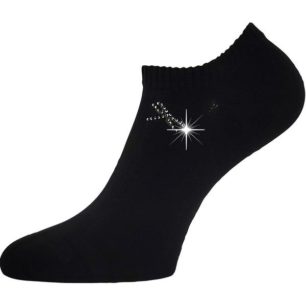 Ponožky dámské elegantní FLITANA 01 s kamínky ČERNÉ (3 páry)
