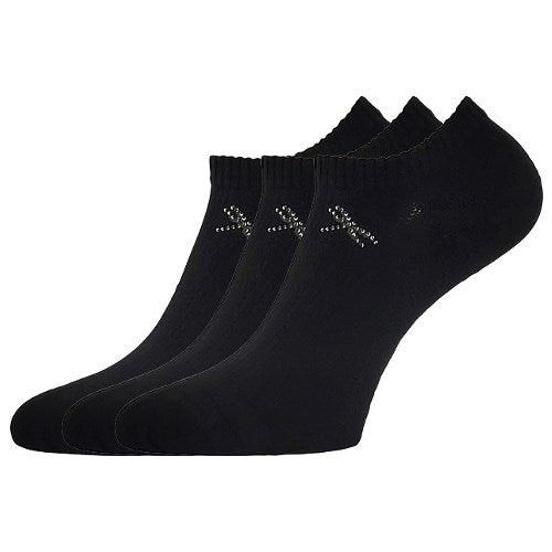 Ponožky dámské elegantní FLITANA 01 s kamínky ČERNÉ (3 páry)