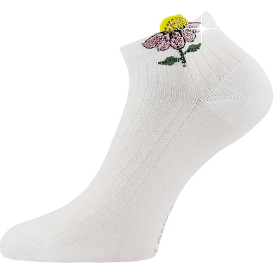 Ponožky dámské elegantní FLITANA 02 s kamínky BÍLÉ (3 páry)