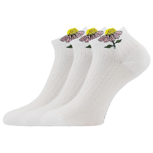Ponožky dámské elegantní FLITANA 02 s kamínky BÍLÉ (3 páry)