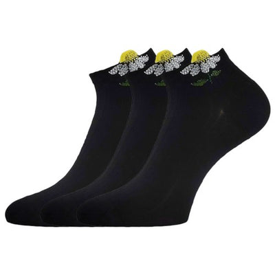 Ponožky dámské elegantní FLITANA 02 s kamínky ČERNÉ (3 páry)
