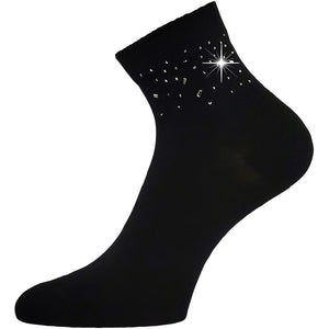 Ponožky dámské elegantní FLITANA 03 s kamínky ČERNÉ (3 páry)
