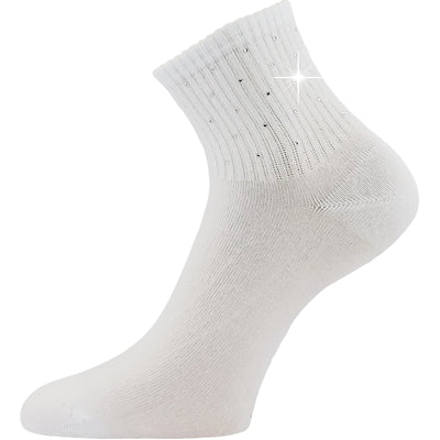 Ponožky dámské elegantní FLITANA 04 s kamínky BÍLÉ (3 páry)