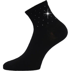 Ponožky dámské elegantní FLITANA 04 s kamínky ČERNÉ (3 páry)