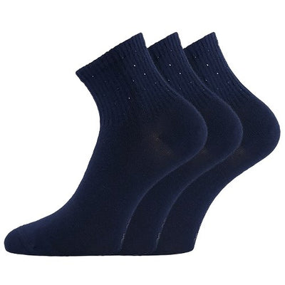 Ponožky dámské elegantní FLITANA 04 s kamínky TMAVĚ MODRÉ (3 páry)