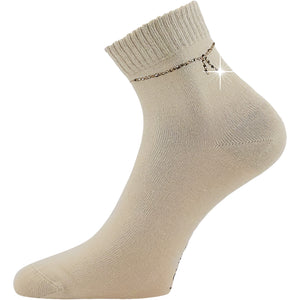 Ponožky dámské elegantní FLITANA 05 s kamínky BÉŽOVÉ (3 páry)