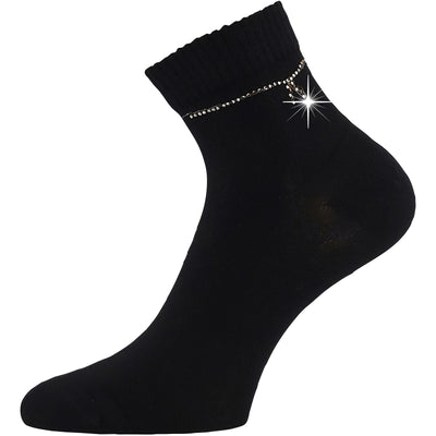 Ponožky dámské elegantní FLITANA 05 s kamínky ČERNÉ (3 páry)