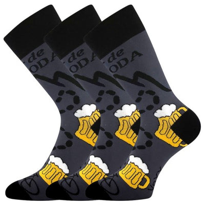 Ponožky pánské LETOUR vtipné s motivem piva DESIGN 1 (3 páry)
