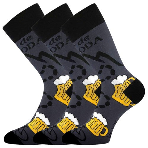 Ponožky pánské LETOUR vtipné s motivem piva DESIGN 1 (3 páry)