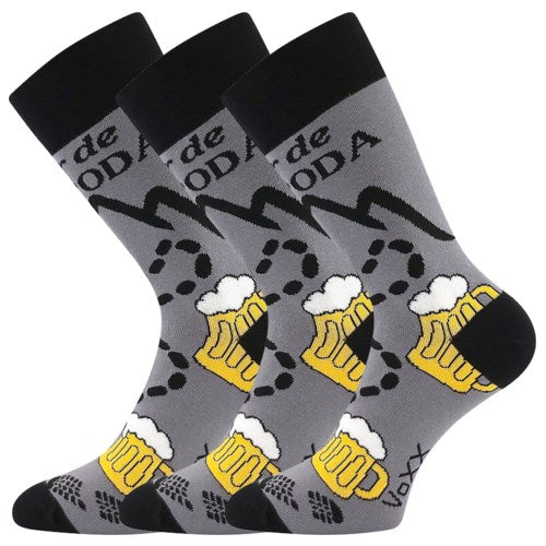 Ponožky pánské LETOUR vtipné s motivem piva DESIGN 2 (3 páry)