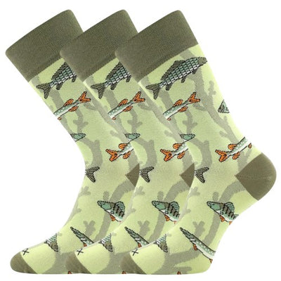 Ponožky slabé fishing LOVIX 02 s rybářskými motivy RYB (3 páry)