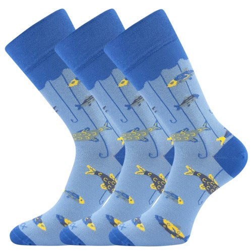 Ponožky slabé fishing LOVIX 02 s rybářskými motivy RYBOLOVU (3 páry)