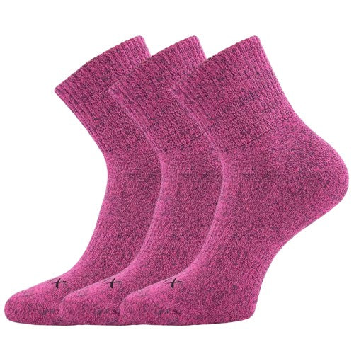 Ponožky silné TAMI melírované MAGENTA MELÉ (3 páry)