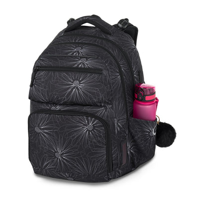 Bagmaster ZIPSTER 25 A studentský set – černý s bílými květy