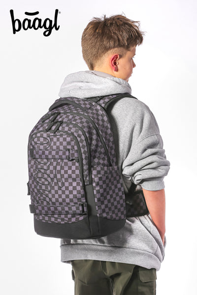 BAAGL SET 3 Skate Max Ska šedá: batoh, penál, sáček GRS
