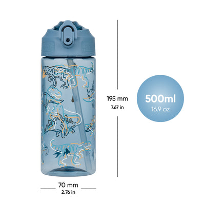 BAAGL Tritanová láhev na pití s brčkem Dino 500 ml