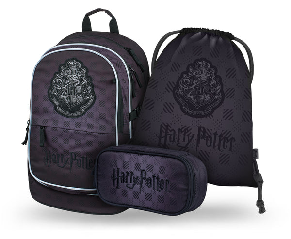BAAGL SET 3 Core Harry Potter Bradavice černý: batoh, penál, sáček GRS