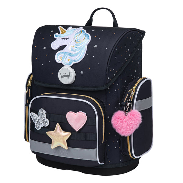 BAAGL Školní aktovka Ergo Unicorn Gold GRS
