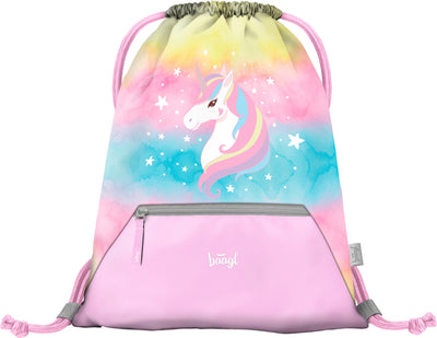 BAAGL 5 SET Airy Rainbow Unicorn: batoh, penál, sáček, box, desky