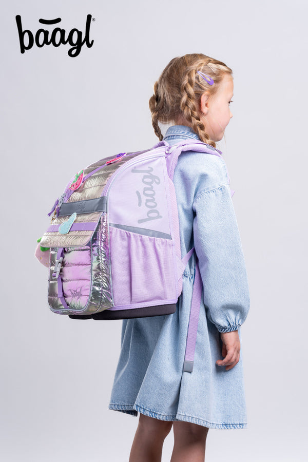BAAGL SET 5 Zippy Lavender: aktovka, penál, sáček, zástěra, peněženka