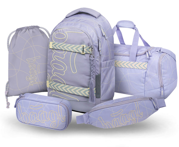 BAAGL SET 5 Skate Max Mishmash: batoh, penál, sáček, sportovní taška, ledvinka GRS