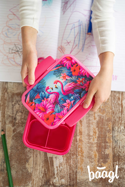 BAAGL Box na svačinu s přihrádkami Flamingo