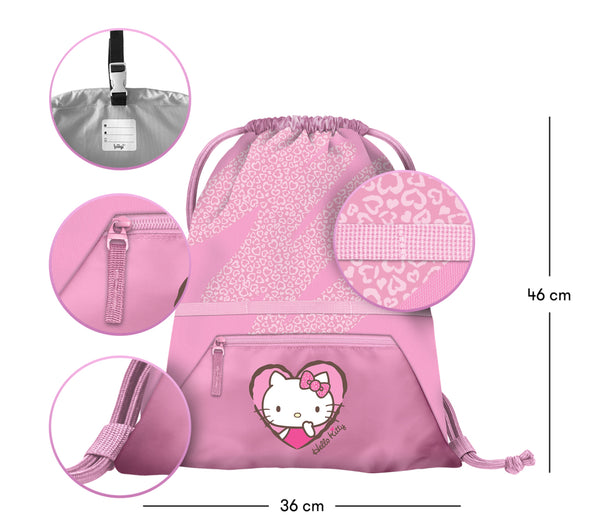 BAAGL Sáček s kapsou Hello Kitty Sweet Leopard GRS