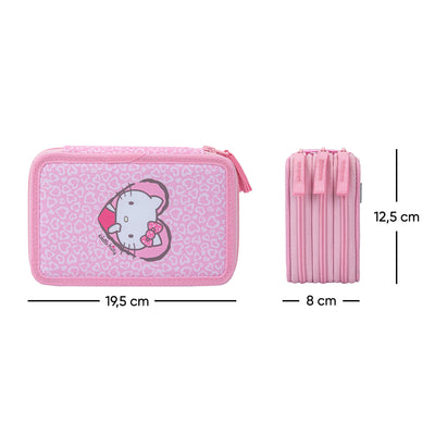 BAAGL Školní penál třípatrový Hello Kitty Sweet Leopard GRS