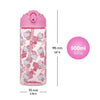 BAAGL Tritanová láhev na pití s brčkem Hello Kitty Sweet Leopard, 500 ml