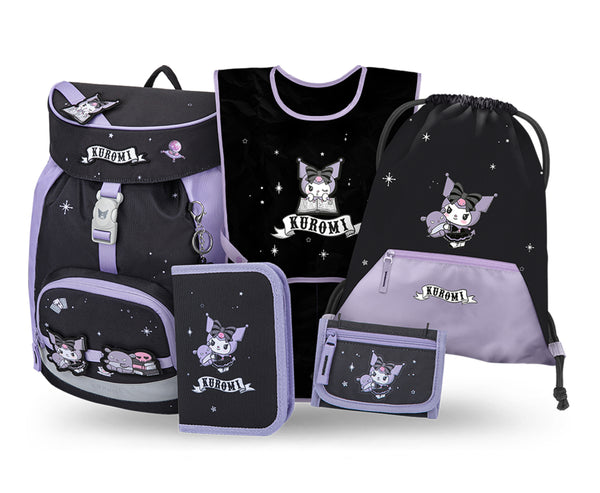 BAAGL SET 5 Airy Kuromi Fortune Dream: batoh, penál, sáček, zástěra, peněženka GRS