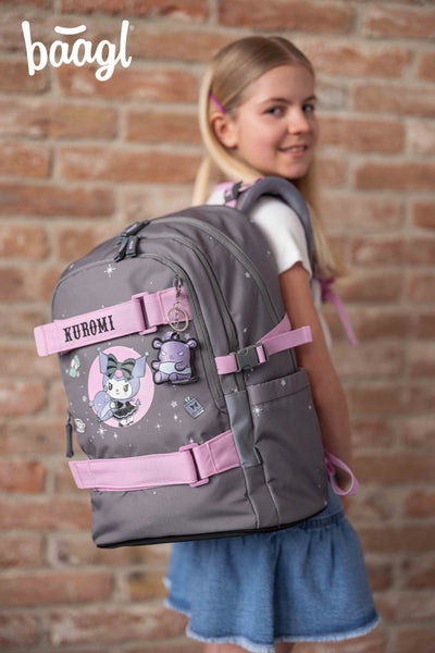 BAAGL SET 5 Skate Kuromi Grey: batoh, penál, sportovní taška, ledvinka, obal na notebook GRS