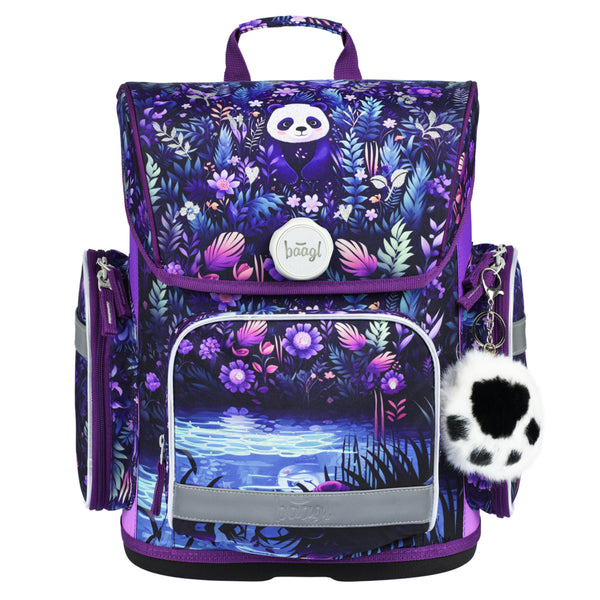 BAAGL SET 5 Ergo Jungle Panda: aktovka, penál, sáček, zástěra, peněženka